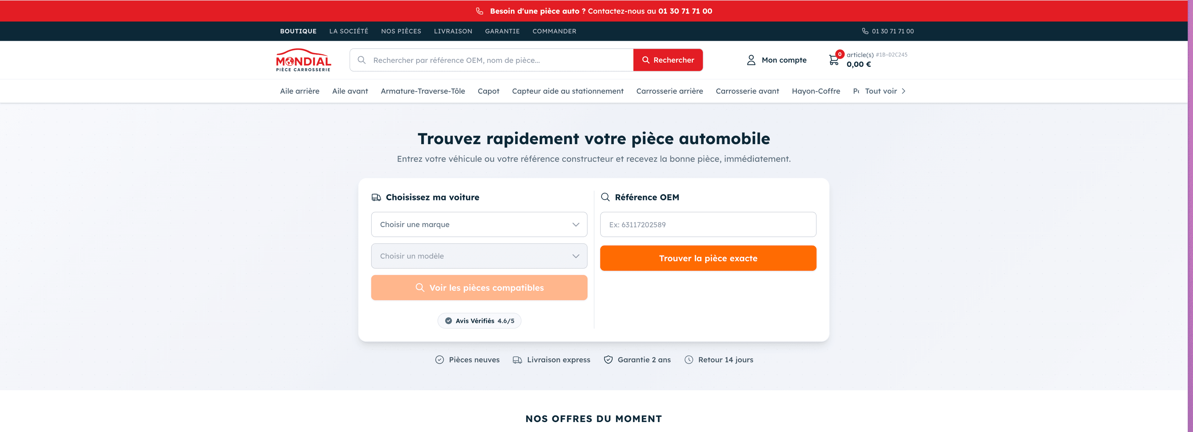 Aperçu Mondial Pièce Carrosserie